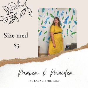 $5 Mustard High-Low Midi dress, buttery soft with pockets